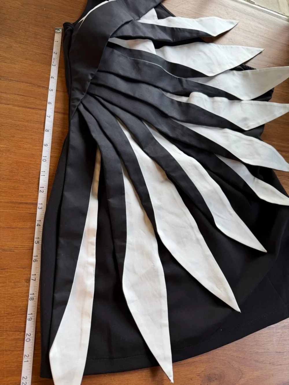 AKIRA Draco Pointed Mini Dress Black White Sculptural One Shoulder Size XL - Picture 8 of 12